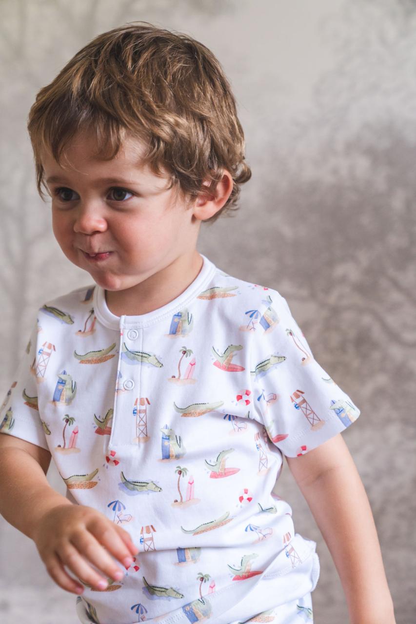 Alligators Boy Pima Cotton Short Pajama Set