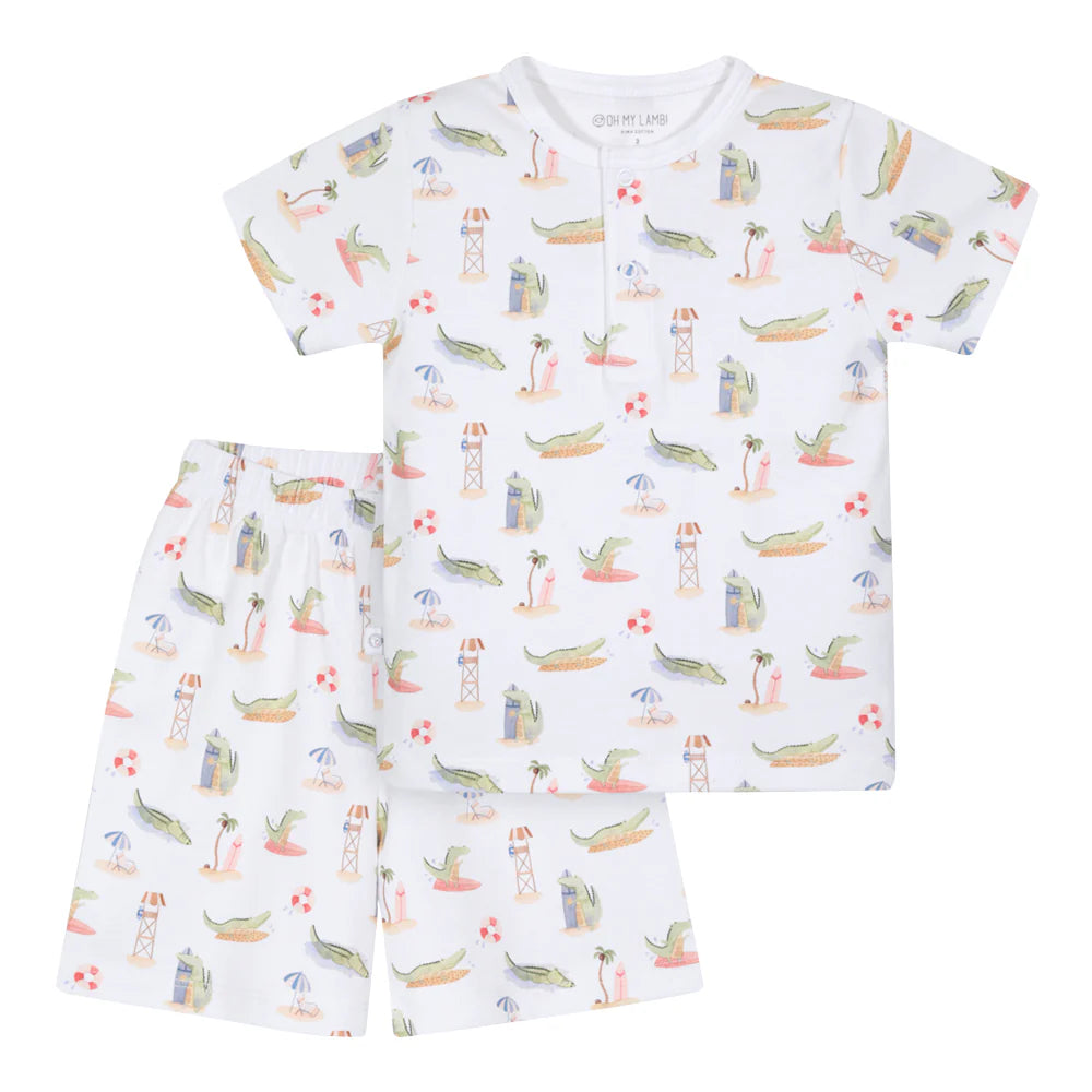 Alligators Boy Pima Cotton Short Pajama Set