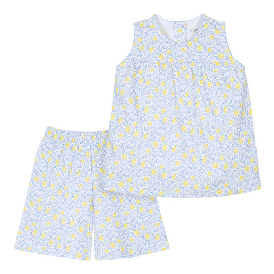 Lemons Girls Pima Cotton Short Pajama Set