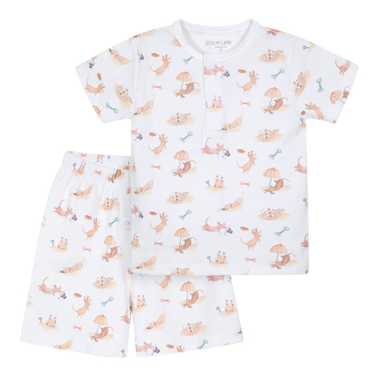 Beach Dogs Unisex Pima Cotton Short Pajama Set