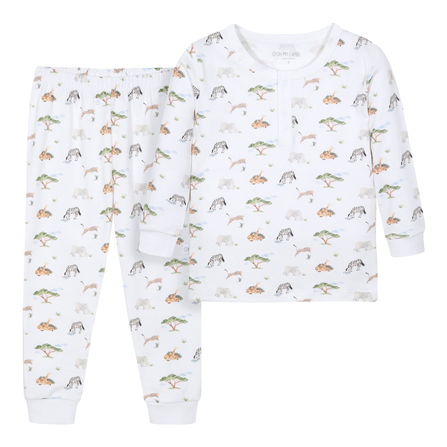 Savana Pima Cotton Kids Long Pajama Set