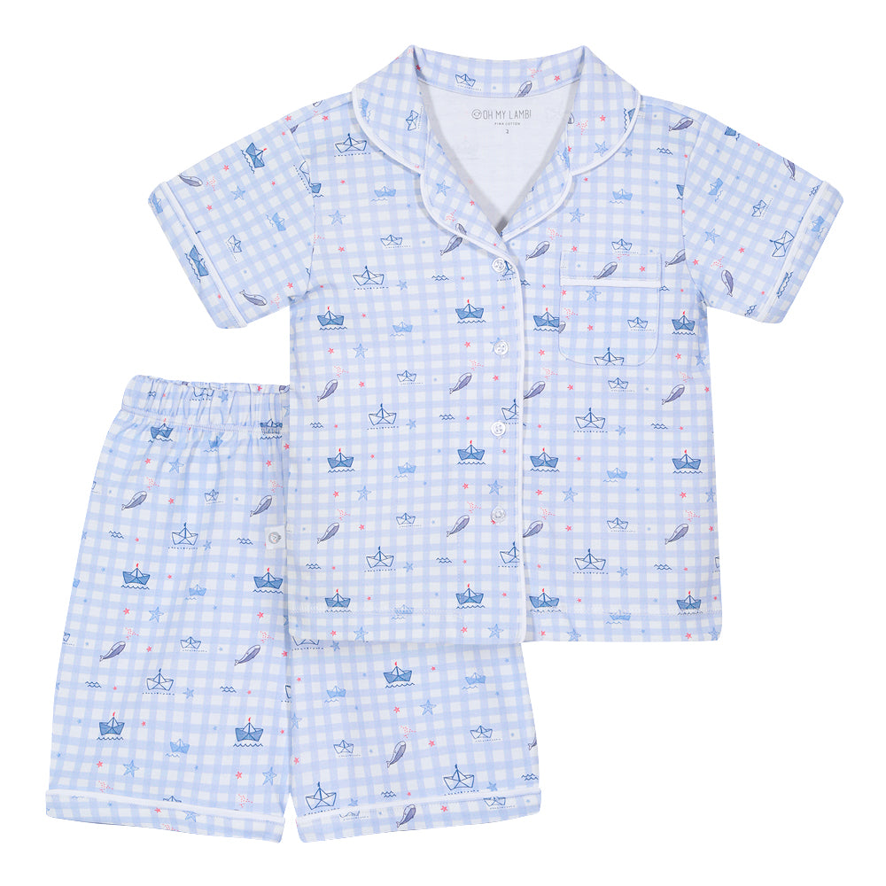 Sailors Boy Pima Cotton Short Pajama Set – Soft Two-Piece