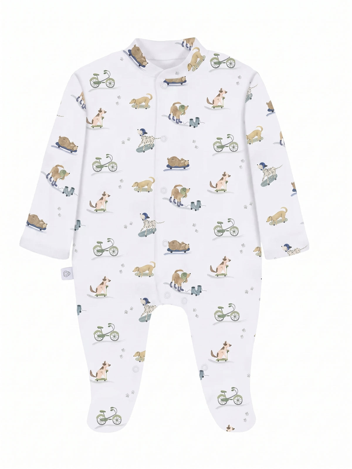 Roller Pups Boy  Pima Cotton Baby One-Piece Pajamas