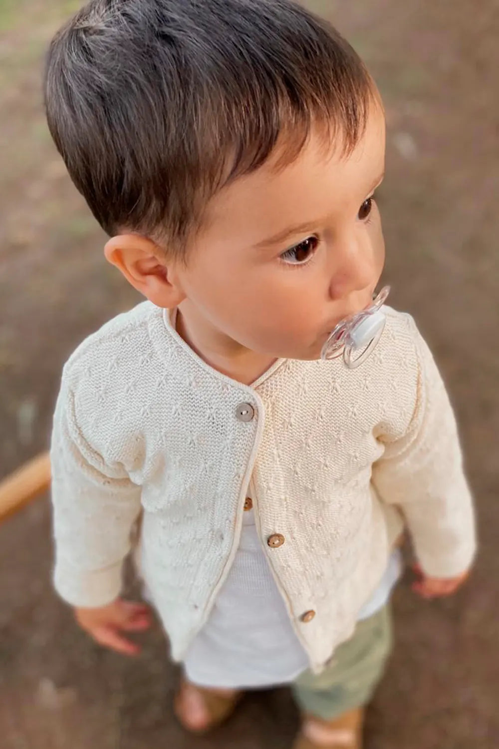 Knit Jacket Dolphin Brown