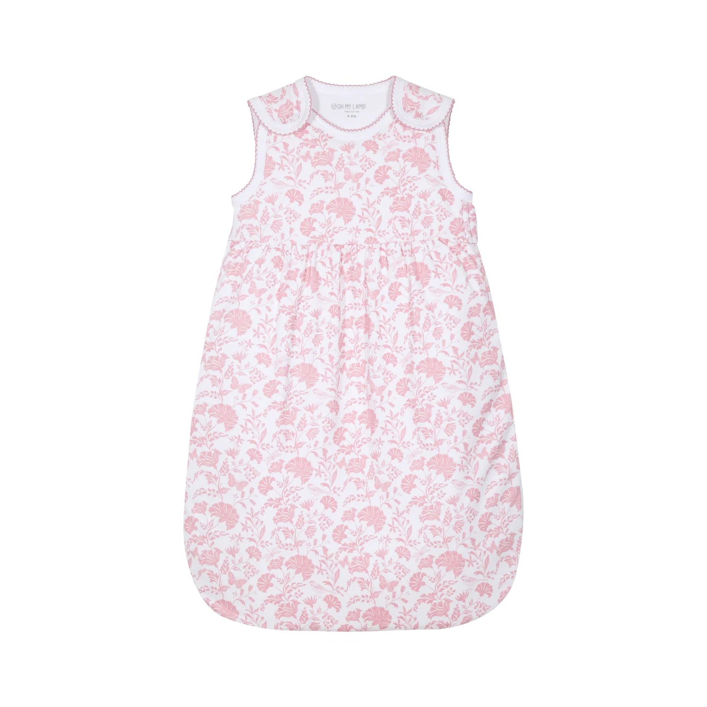Floral Bunnies Pink Pima Cotton Sleep Sack