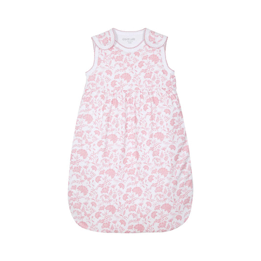 Floral Bunnies Pink Pima Cotton Sleep Sack