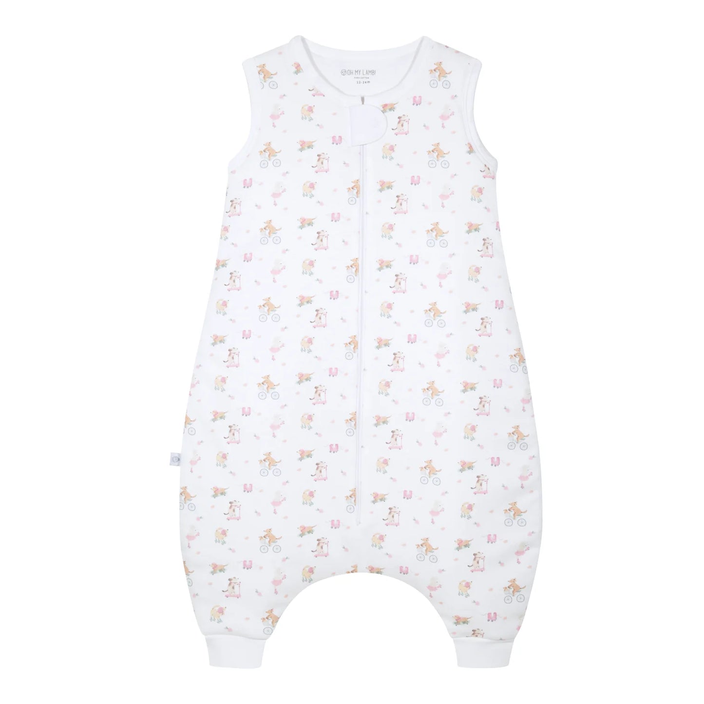 Baby onesie with a floral pattern on a white background
