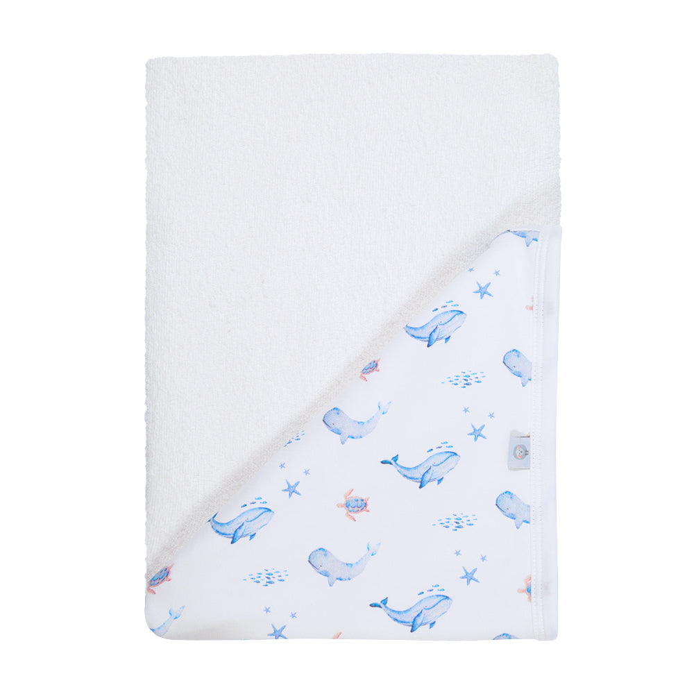 Whales and Turtles Hooded Towel