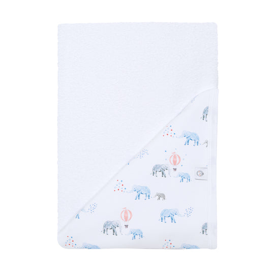 Elephants and Balloons Hooded Towel