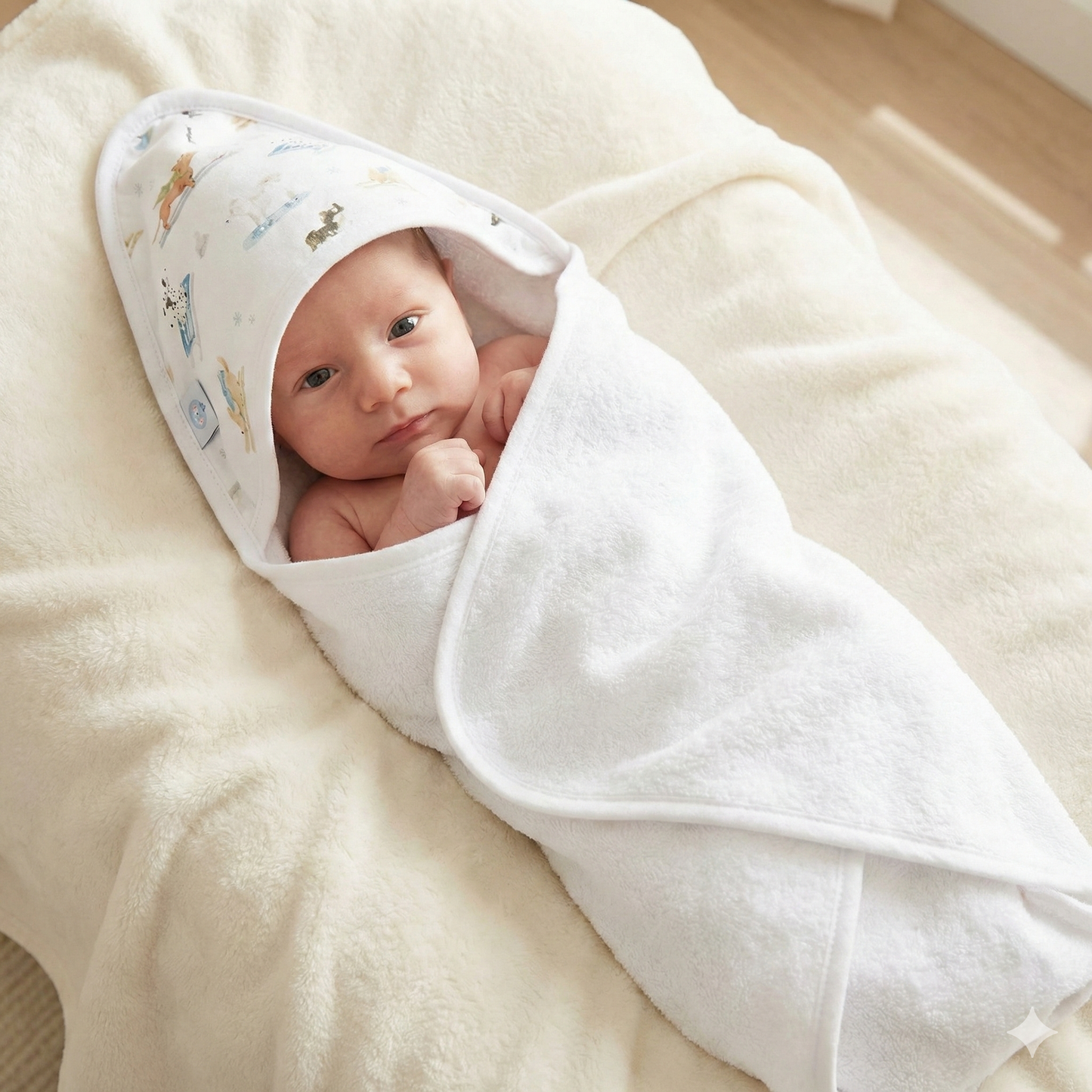 Ski Pups Boy Pima Hooded Towel