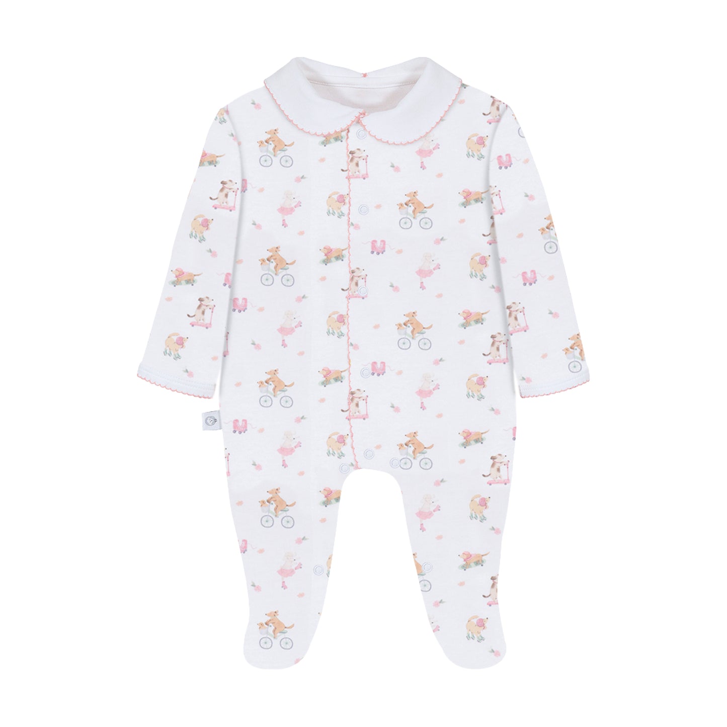 Roller Dogs Girl Pima Cotton Baby One-Piece Pajamas