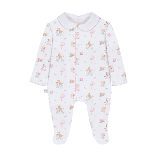 Roller Pups Girl Pima Cotton Baby One-Piece Pajamas
