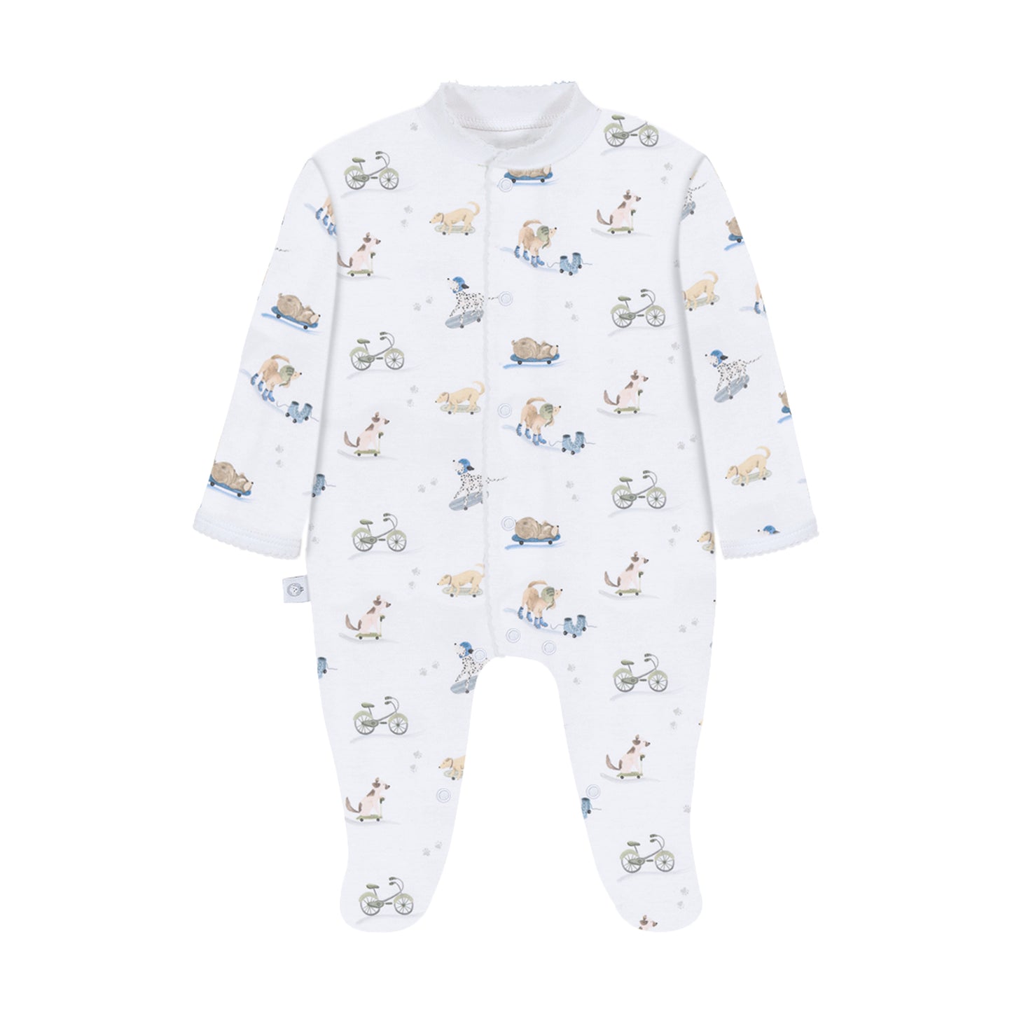 Roller Dogs Boy  Pima Cotton Baby One-Piece Pajamas