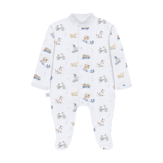Roller Pups Boy  Pima Cotton Baby One-Piece Pajamas