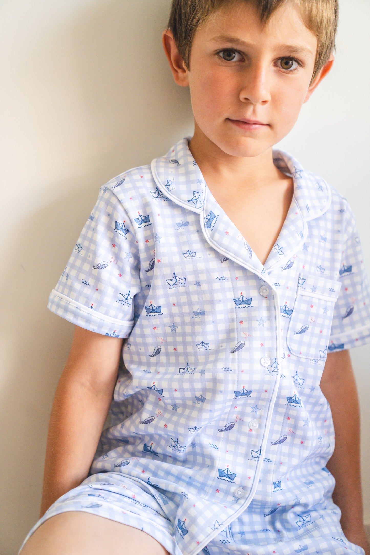 Sailors Boy Pima Cotton Short Pajama Set – Soft Two-Piece